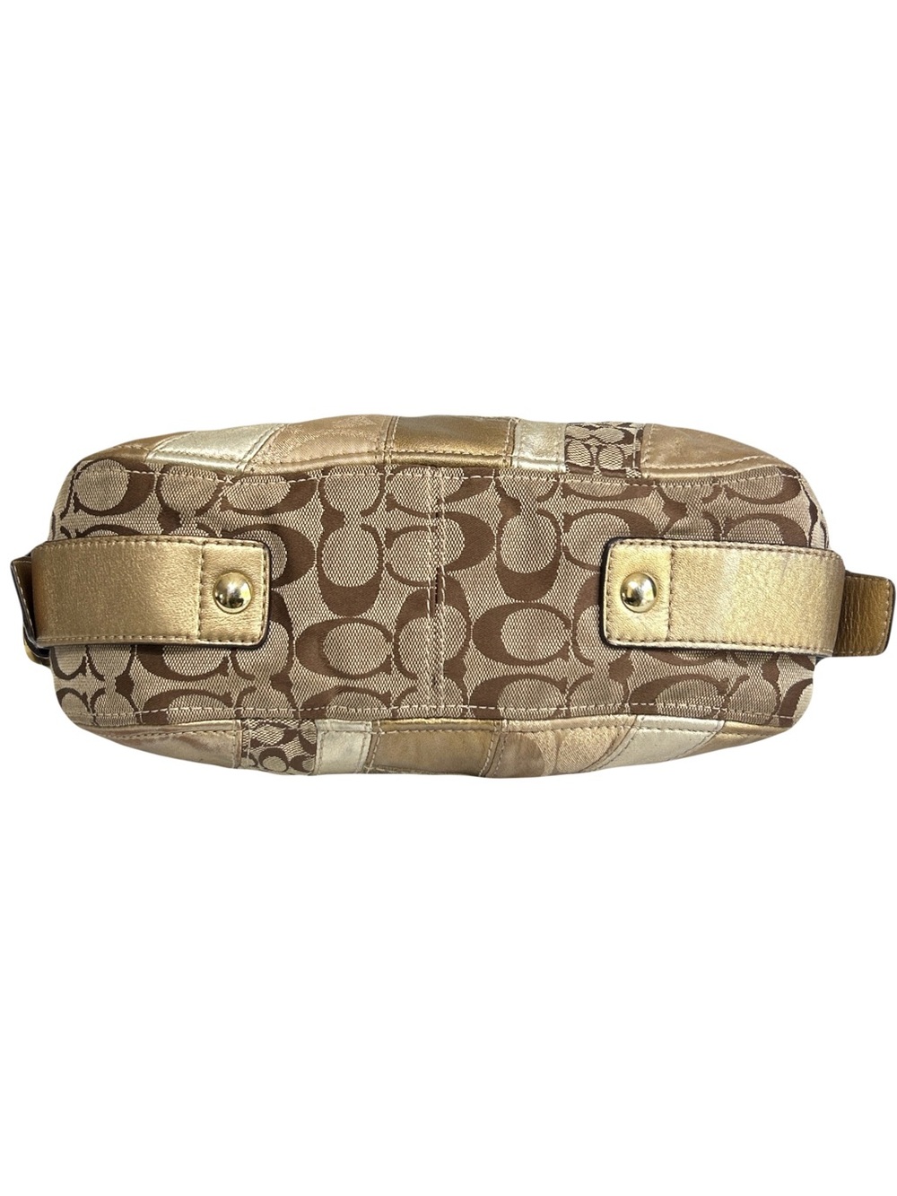Coach Zoe Patchwork Hobo Bag Medium Brown Khaki Leather Shoulder Retro Y2K - Picture 5 of 16